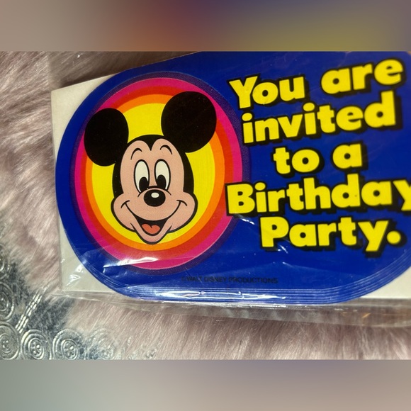 Vintage Mickey Mouse Birthday Invitations NIP - Picture 9 of 9